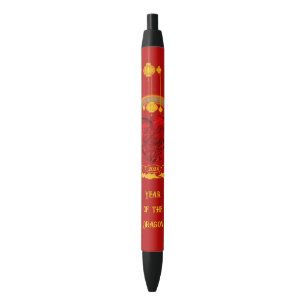 Drakenhart, jaar van de draak zwarte inkt pen