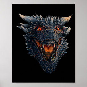 Drakenhoofd gaat het vuur op zijn vijanden blazen poster