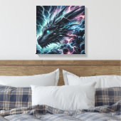 Drakenhoofd in een onweersbui met bliksem canvas afdruk (Insitu (Slaapkamer))
