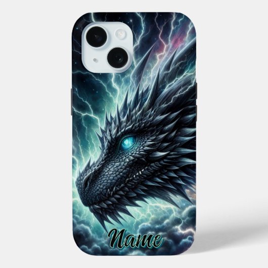 Drakenhoofd in een onweersbui met bliksem Case-Mate iPhone case (Achterkant)