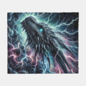 Drakenhoofd in een onweersbui met bliksem fleece deken (Voorkant (Horizontaal))