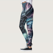 Drakenhoofd in een onweersbui met bliksem leggings (Links)
