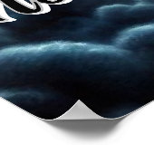 Drakenhoofd in een onweersbui met bliksem poster (Hoek)