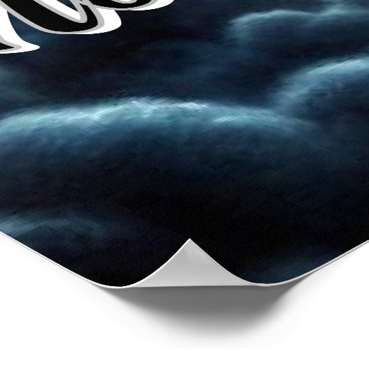 Drakenhoofd in een onweersbui met bliksem poster (Hoek)