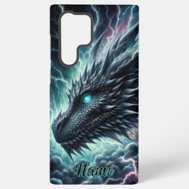 Drakenhoofd in een onweersbui met bliksem samsung galaxy hoesje