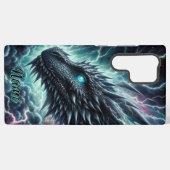 Drakenhoofd in een onweersbui met bliksem samsung galaxy hoesje (Achterkant horizontaal)