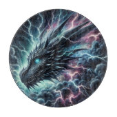 Drakenhoofd in een onweersbui met bliksem snijplank (Voorkant)