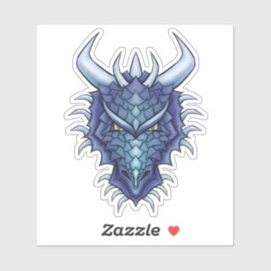 Drakenhoofd magische mythische kunstfantasiekunst sticker