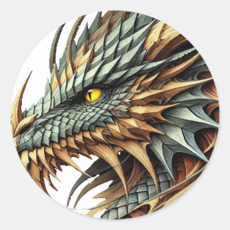 Drakenhoofd Ronde Sticker