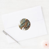 Drakenhoofd Ronde Sticker (Envelop)