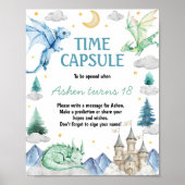 Drakenjongen Verjaardag Tijdscapsule Bord Poster (Voorkant)