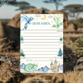 Drakenjongen Verjaardag Tijdscapsule Notitie Beric Bedankkaart