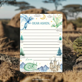 Drakenjongen Verjaardag Tijdscapsule Notitie Beric Bedankkaart