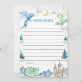 Drakenjongen Verjaardag Tijdscapsule Notitie Beric Bedankkaart (Voorkant)