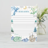 Drakenjongen Verjaardag Tijdscapsule Notitie Beric Bedankkaart (Staand voorkant)