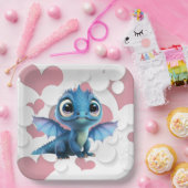 Drakenkarton-assen Papieren Bordje (Feest)