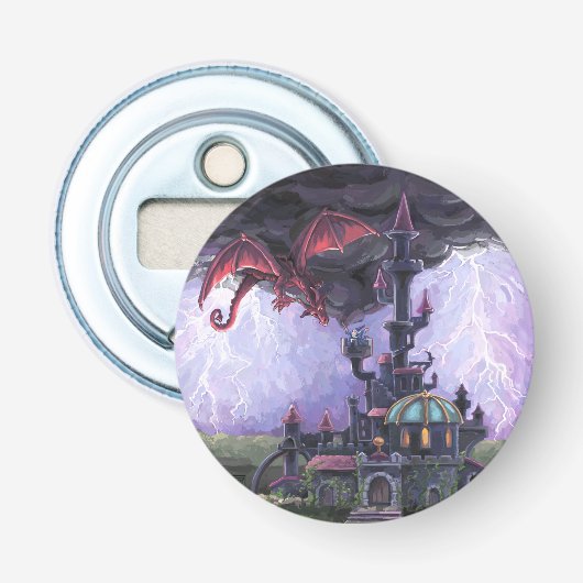 Drakenkasteel Button Flesopener (Voorkant)