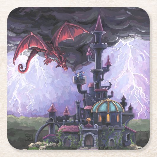 Drakenkasteel Kartonnen Onderzetters (Voorkant)