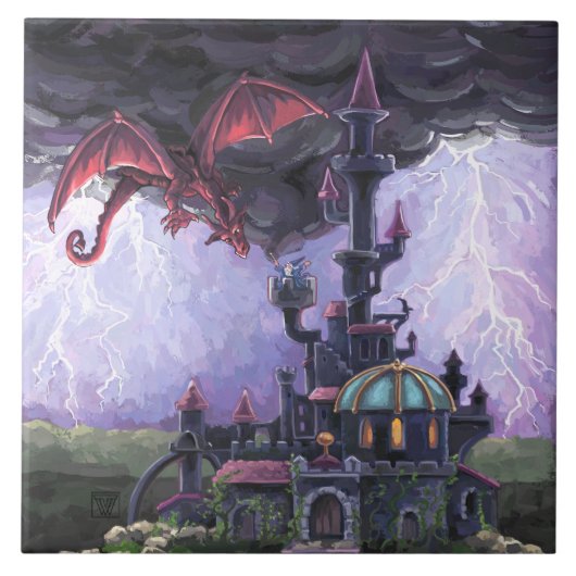Drakenkasteel Tegeltje (Voorkant)