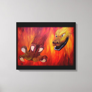 Drakenklauw - Rode draak Canvas Afdruk
