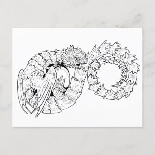 Drakenkleur van de orboros Eternity Briefkaart