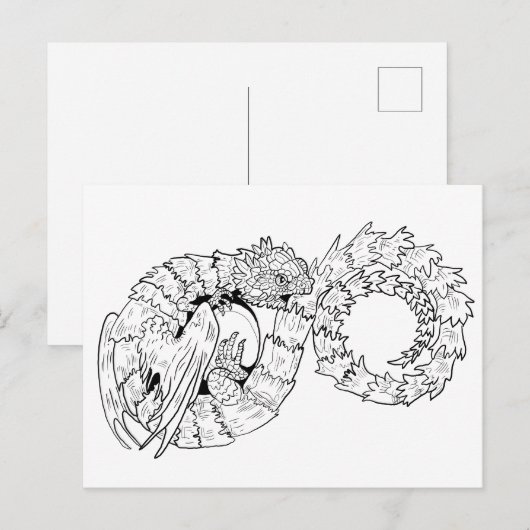 Drakenkleur van de orboros Eternity Briefkaart (Voorkant / Achterkant)