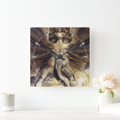 Drakenklok - William Blake - Grote rode draak Vierkante Klok (Huis)