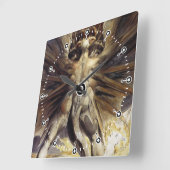 Drakenklok - William Blake - Grote rode draak Vierkante Klok (Hoek)