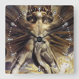 Drakenklok - William Blake - Grote rode draak Vierkante Klok