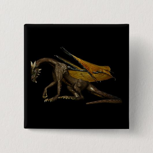 Drakenknop Vierkante Button 5,1 Cm (Voorkant)