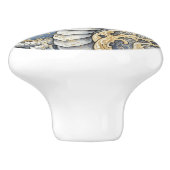 Drakenknoppen,  witgouden drakenkunst keramische knop (Zijkant)