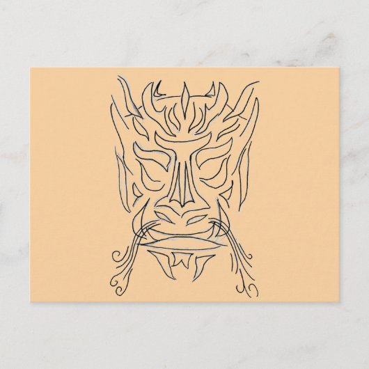 Drakenkop Briefkaart (Voorkant)