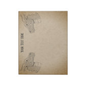 Drakenkop in profiel B&W Notitieblok (Linkerzijde)