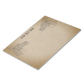 Drakenkop in profiel B&W Notitieblok (Schuin)