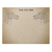 Drakenkop in profiel B&W Notitieblok (Voorkant)