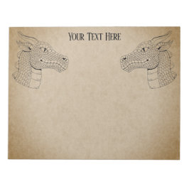 Drakenkop in profiel B&W Notitieblok