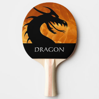 Drakenkop met brandbluspongpeddel tafeltennisbatje