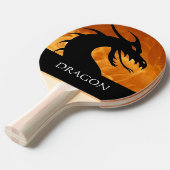 Drakenkop met brandbluspongpeddel tafeltennisbatje (Voorkant Gekanteld)