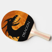 Drakenkop met brandbluspongpeddel tafeltennisbatje (Zijkant)