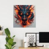 Drakenkop Met Felle Ogen Poster (Thuiskantoor)
