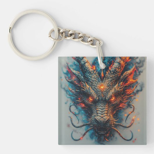 Drakenkop Met Felle Ogen Sleutelhanger (voorkant)