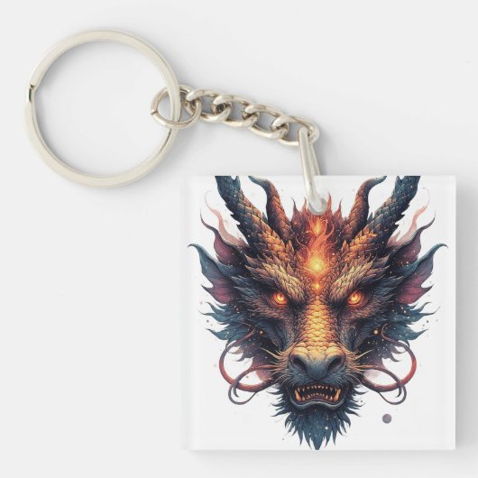 Drakenkop Met Felle Ogen Sleutelhanger (voorkant)