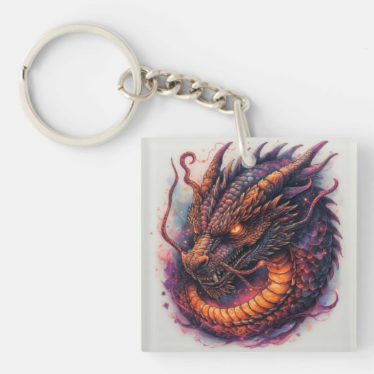 Drakenkop Met Felle Ogen Sleutelhanger (voorkant)
