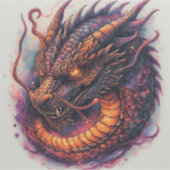Drakenkop Met Felle Ogen Sticker (Voorkant)