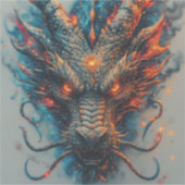 Drakenkop Met Felle Ogen Sticker (Voorkant)