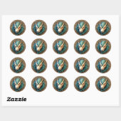 Drakenkop Ronde Sticker (Vel)