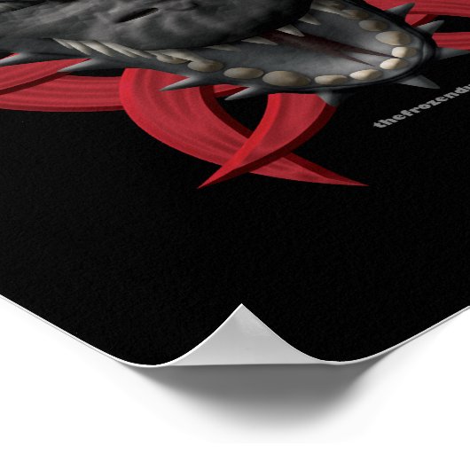 Drakenkop - zwart poster (Hoek)