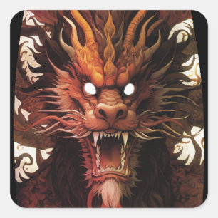 Drakenkracht Vierkante Sticker