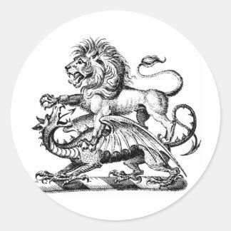Drakenkrijger 1 ronde sticker