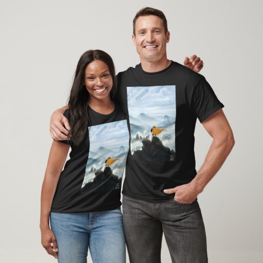 Drakenkrijger boven het Zee van Mist T-shirt (Unisex)